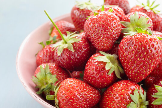 Close-up of Bowl of Strawberries