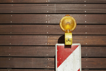 Caution Sign at Construction Site, Hamburg, Germany
