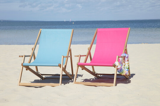 Beach Chairs, Carcans, Gironde, Aquitaine, France