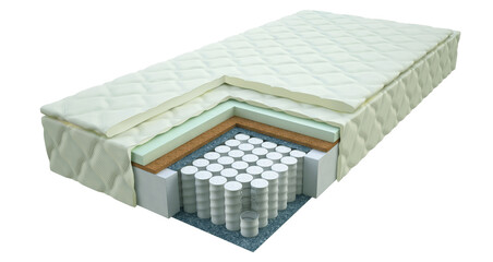Mattress section 3d rendering