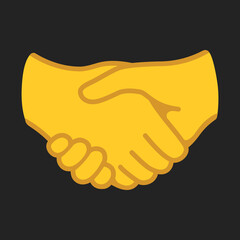 Commitment vector icon design. Isolated Two hands performing a handshake gesture, indicating a cordial greeting between friends or associate