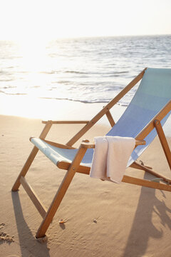 Beach Chair and Towel, Arcachon, Gironde, Aquitaine, France