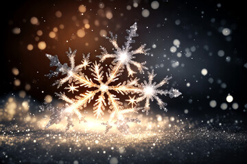 Snowflakes falling snow with lights
Generative ai
