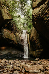 waterfall in a cave in brazil