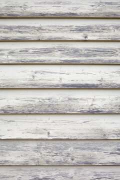 Close-up of White Painted Wooden Wall