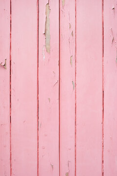 Close-up of Pink Painted Wooden Wall, Royan, Charente-Maritime, France