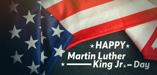 info card for national federal holiday in USA MLK background	