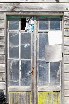 Close-up of Door of Fisherman's Cottage, Arcachon, Gironde, Aquitaine, France