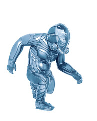 chimpanzee astronaut is running in white background