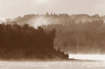 Morning Fog, Lake Baskatong, Quebec, Canada