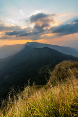 Fototapeta premium View of Phu Chi Dao or Phu Chee Dao mountain at Chiang Rai, Thailand