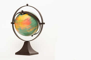 Spinning globe on a white background