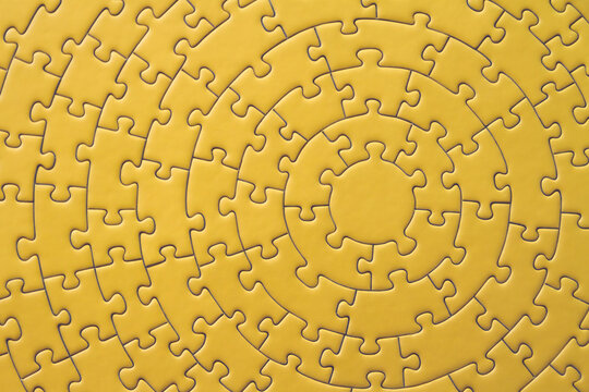 Yellow circular puzzle background