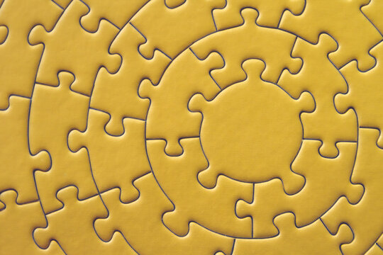 Yellow circular puzzle background