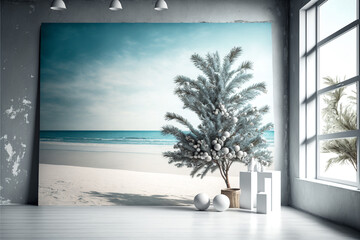 Holiday decorated house interior via regenerative AI.