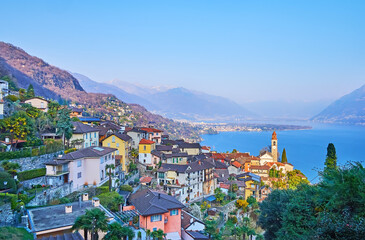 Alpine landscape from Ronco sopra Ascona, Switzerland