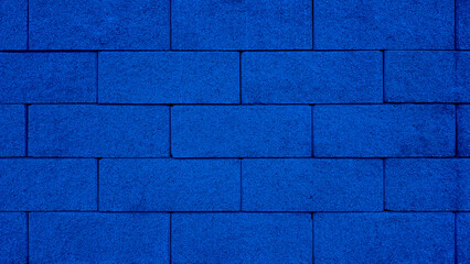 Naklejka premium Blue color brick wall texture.
