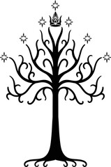 Lord of the rings - tree of gondor vector	 - obrazy, fototapety, plakaty