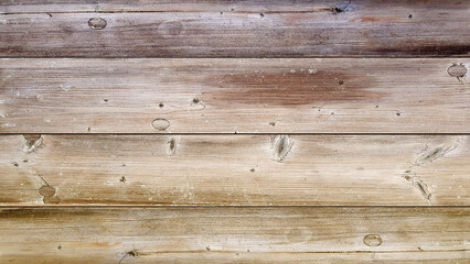 Fototapeta premium Top view of brown background wooden planks board texture.