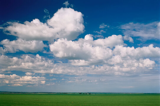 Field and Clouds Near Moose Jaw Saskatchewan, Canada