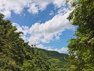clouds over the mountains