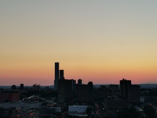 Fototapeta premium sunset over the city