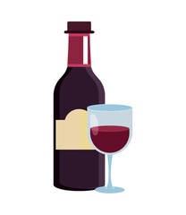 wine bottle and glass
