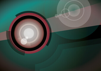 Abstract background based on circles and diagonal lines representing the lens of a camera or spotlight