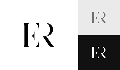 Simple and luxury letter ER monogram logo design vector