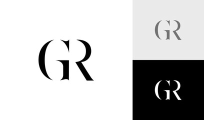 Simple and elegant letter GR monogram logo design vector