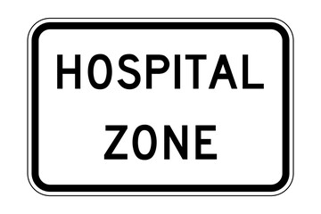 Hospital zone road sign icon