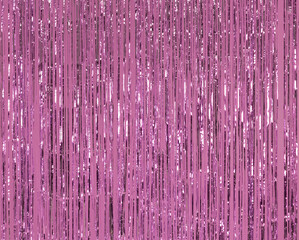 Christmas background and texture. Silver tinsel. Processed: toning in pink