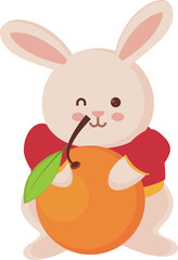 chinese new year rabbit and orange