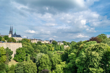 Fototapeta na wymiar Aerial view of Luxembourg City