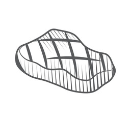 bbq meat portion sketch icon