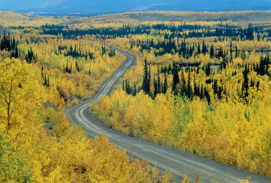 Robert Campbell Highway in Autumn Yukon Territory, Canada