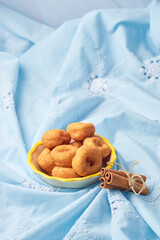 Cinnamon and Sugar Mini Donuts, Traditional american food
