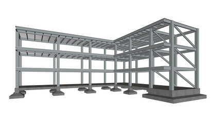 Steel Structure - SET1 - Perspective View 2