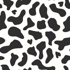 Fototapeta na wymiar Cow marks vector seamless pattern. Heart shaped cow spots