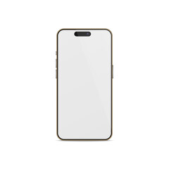 Vector 3d Realistic Black Modern Smartphone Design Template Closeup Isolated on White Background. Mobile Phone Mockup. Telephone Device UI UX, Phone in Front View