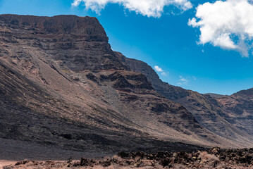 landscape with blue sky and clouds