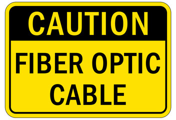 Electrical cable sign and labels fiber optic cable