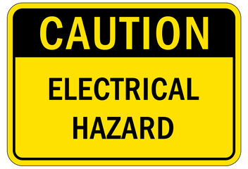 Electrical warning sign and labels electrical hazard