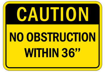 Electrical warning sign and labels no obstruction