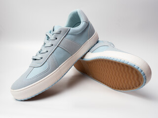 picture of blue canvas sneaker