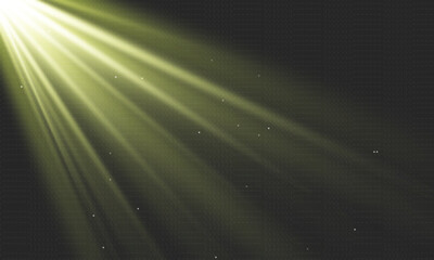 Sun rays. Light effect. Warm orange flare effect. Sunshine, sunbeam.