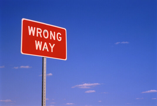 Wrong Way Sign and Sky