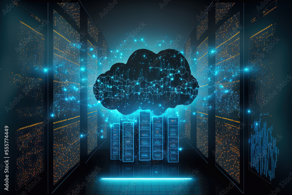 Poster big data analysis and data center cloud computing. technology is used to store, secure, and process 