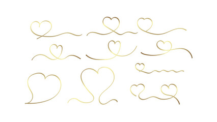 gold ribbon heart vector illustration