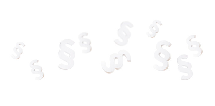 some paragraph symbols randomly ordered next to each other 3d-illustration
